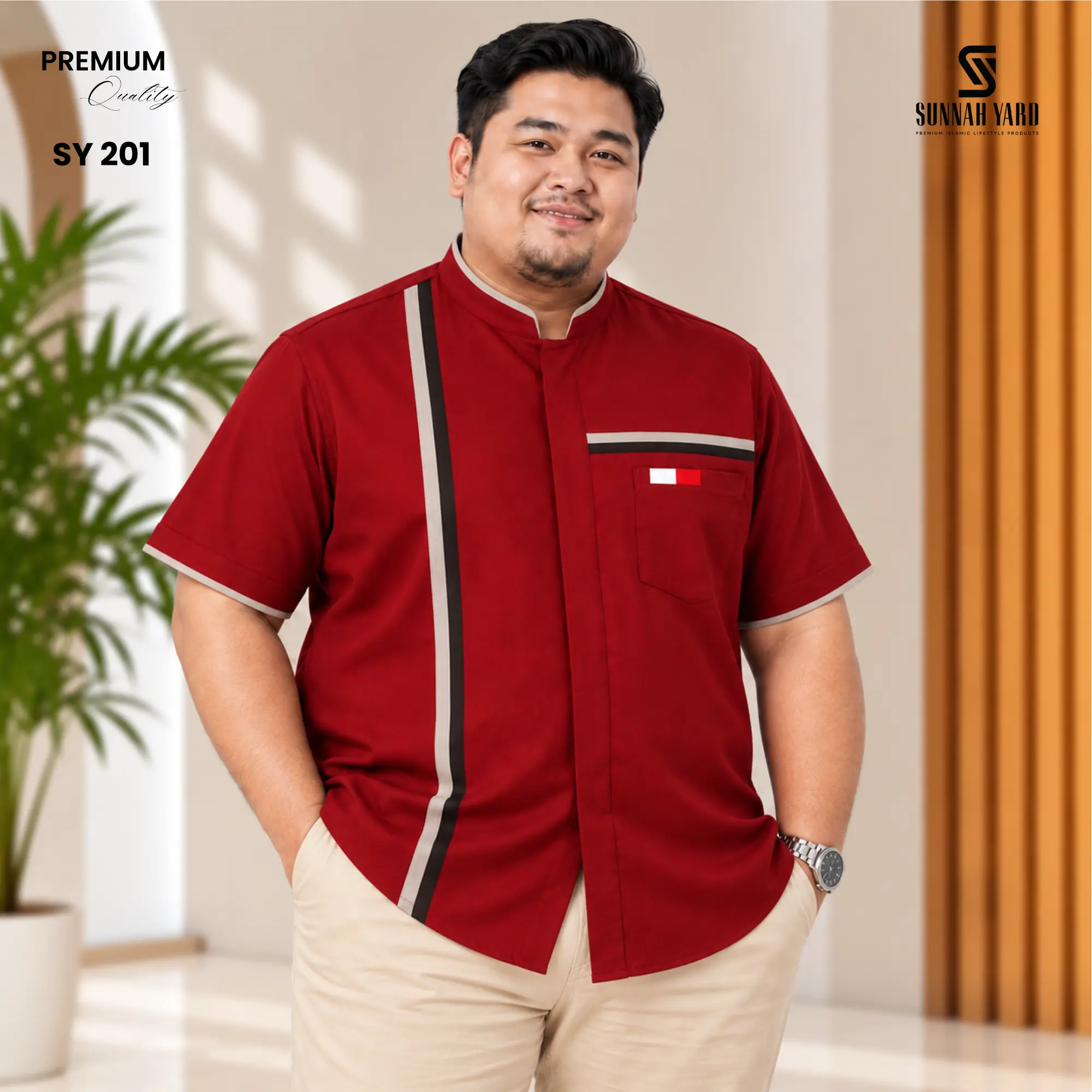 Premium Half Sleeve Shirt (Maroon) SY 201