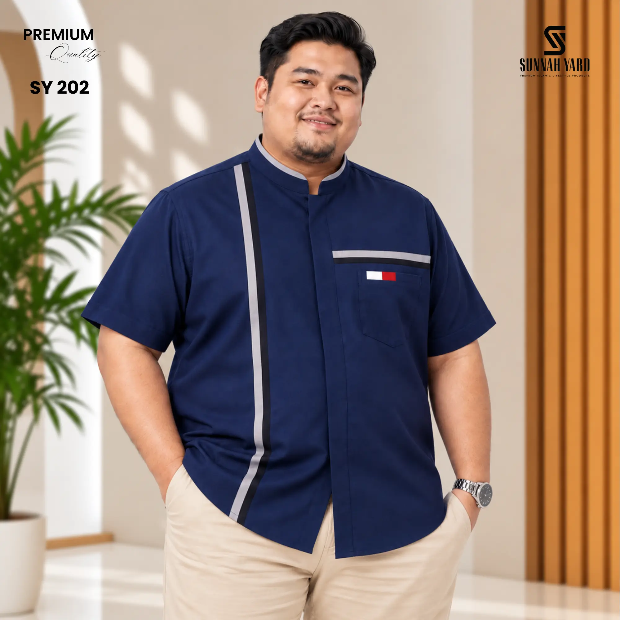 Premium Half Sleeve Shirt (Navy Blue) SY 202