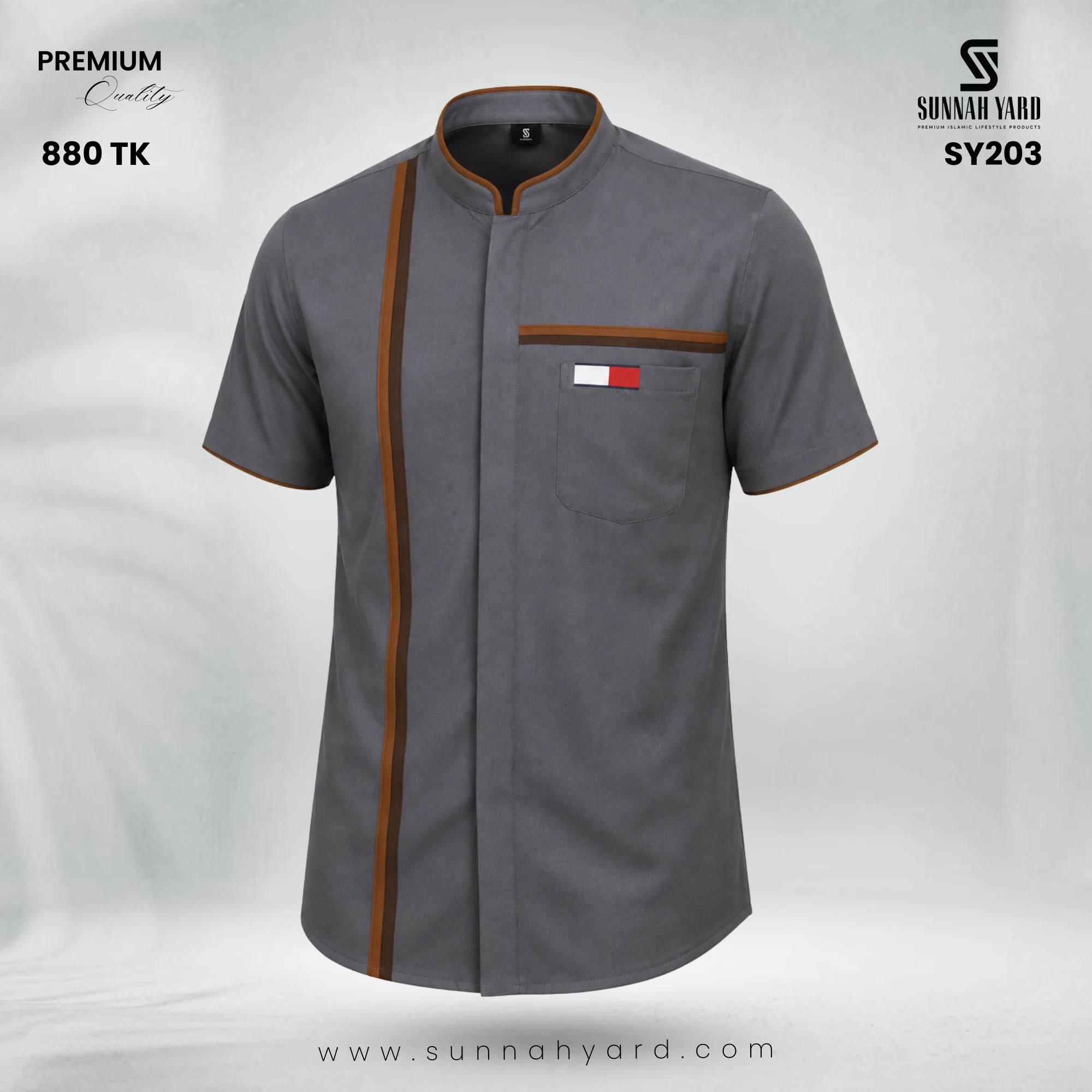 Premium Half Sleeve Shirt Ash