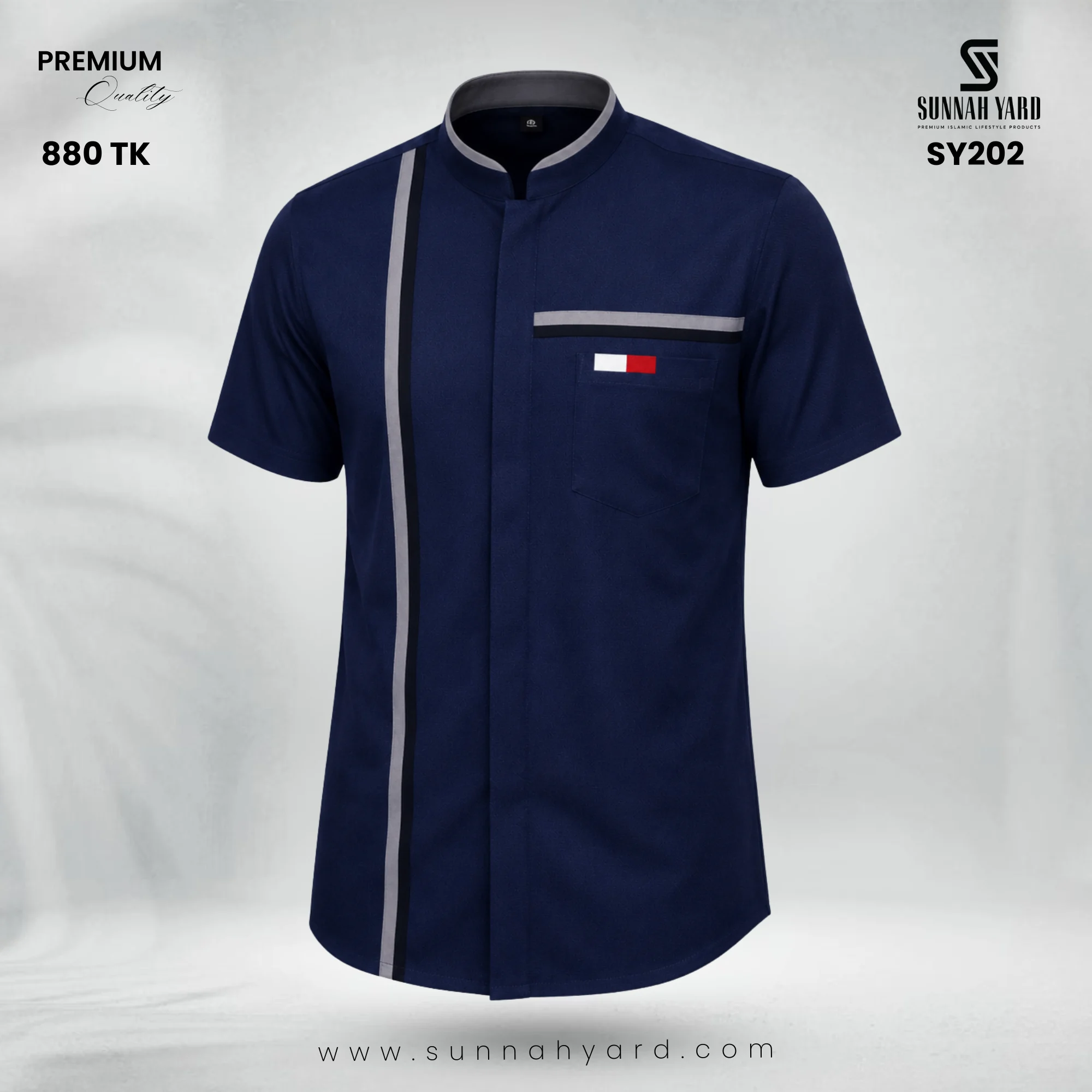 Premium Half Sleeve Shirt Navy Blue
