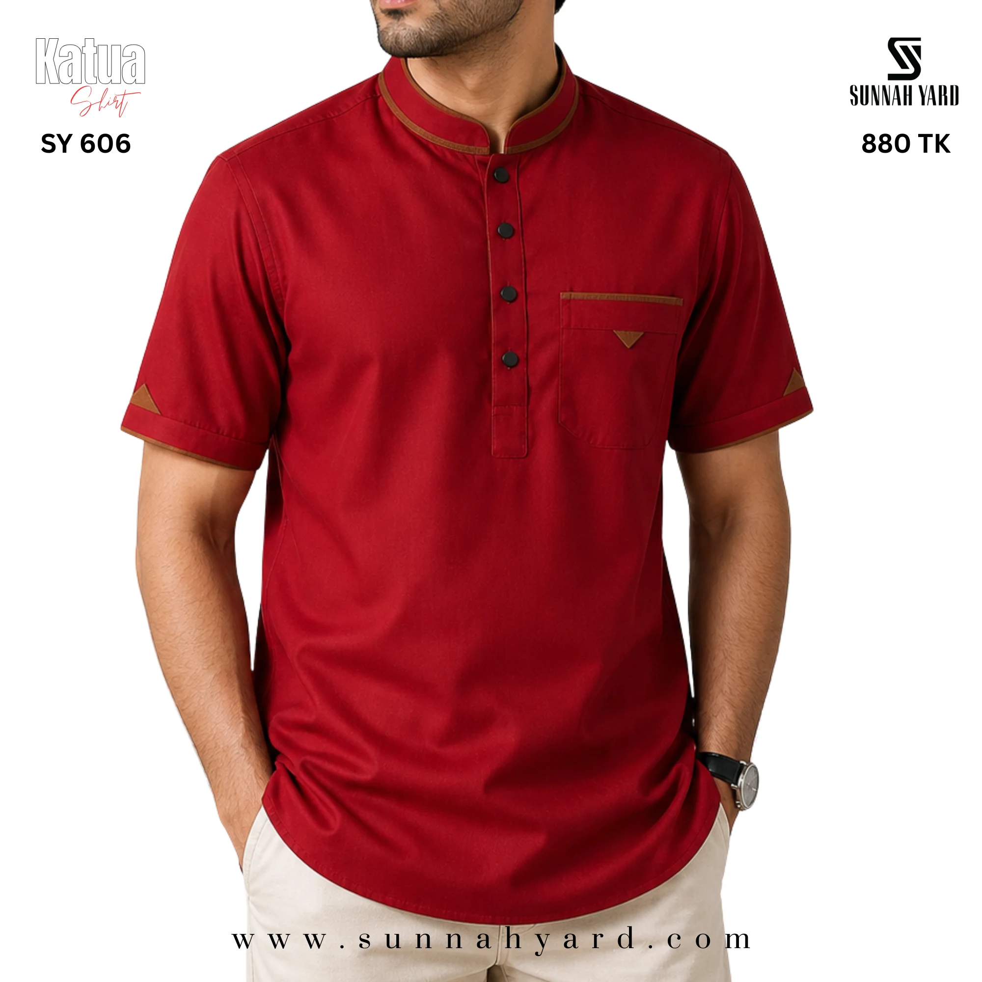 Half Sleeve Katua Maroon Half Sleeve Katua Maroon