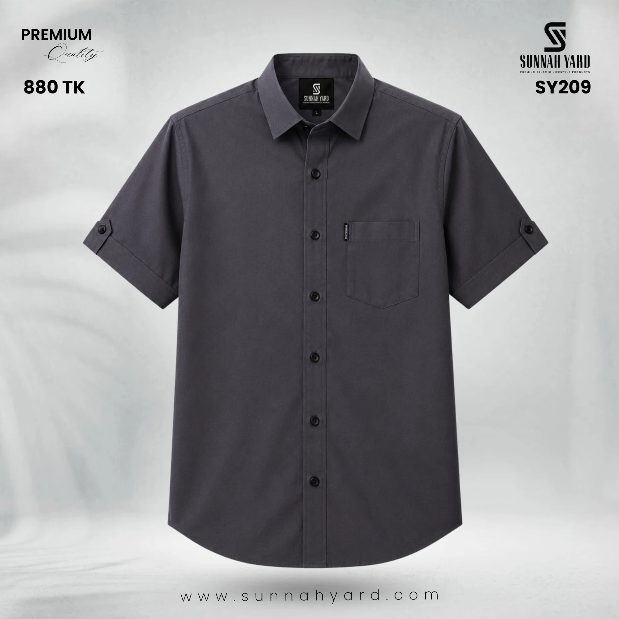 Premium Half Sleeve Shirt Ash
