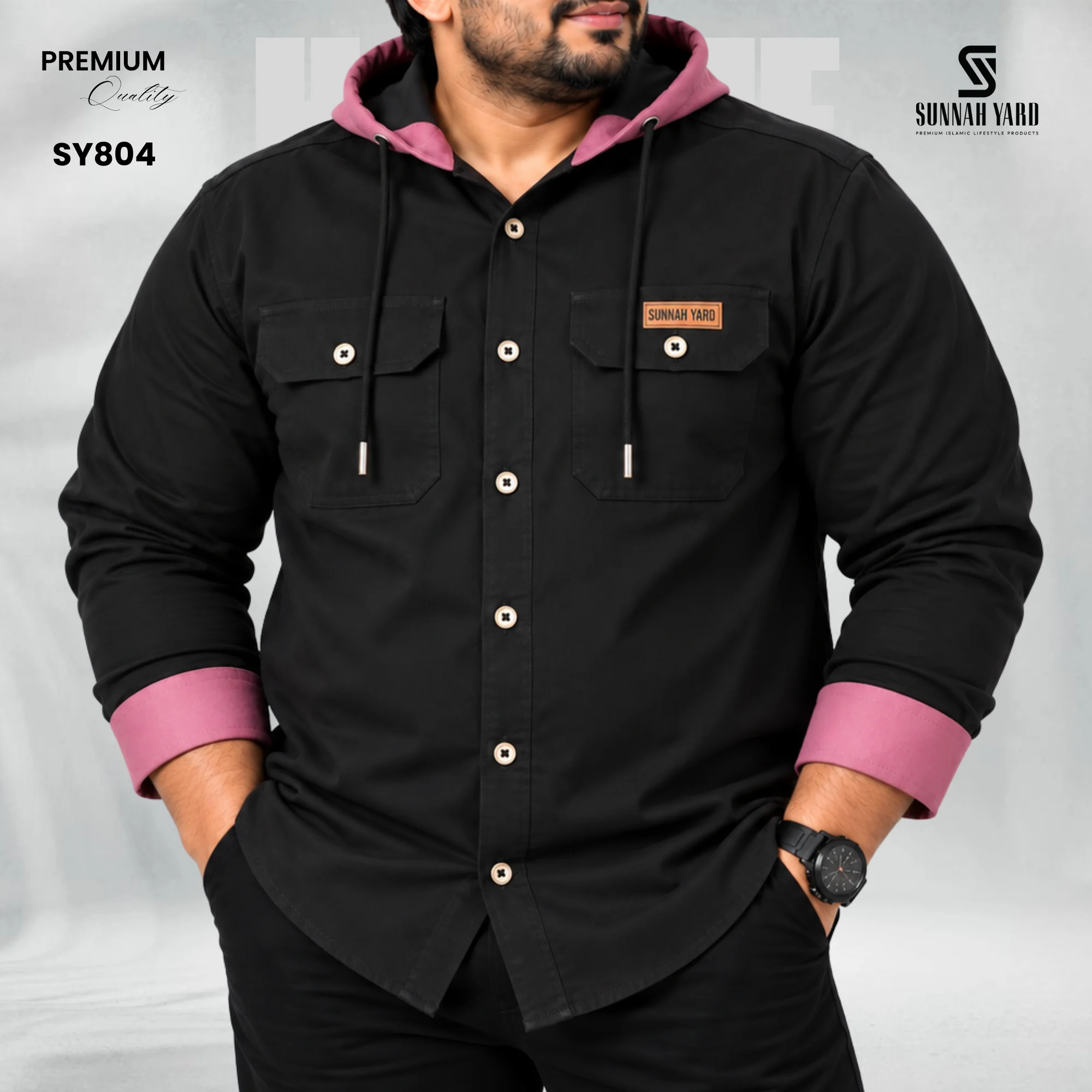 Premium Hoodie Shirt (Black) SY 804
