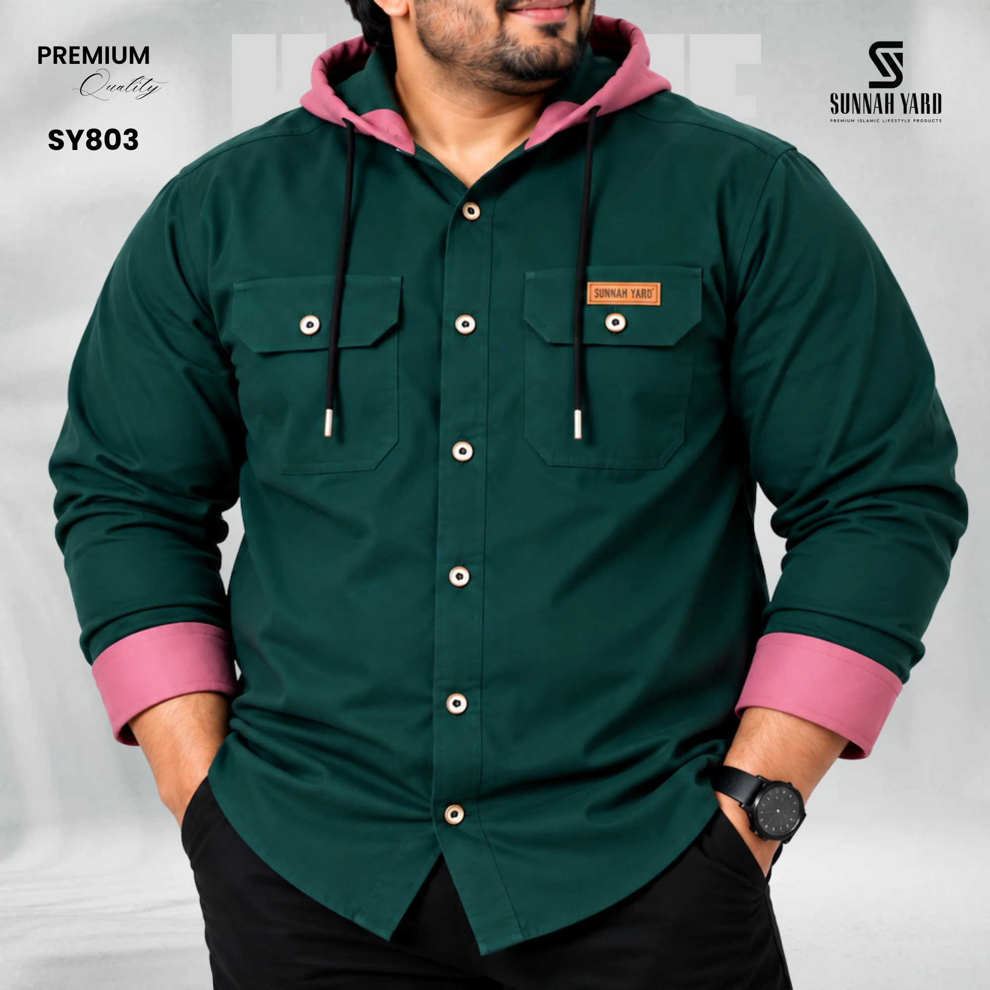 Premium Hoodie Shirt (Green) SY 803